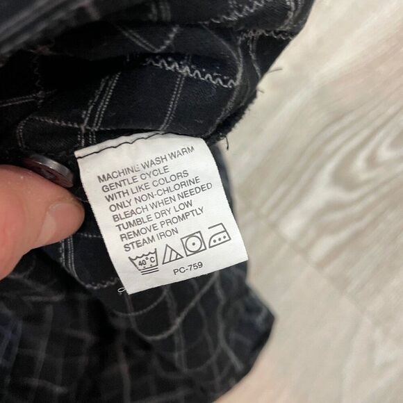 IZOD Black Gray Cotton Soft Cotton Two-Tone Stripe Polo - Picture 4 of 6